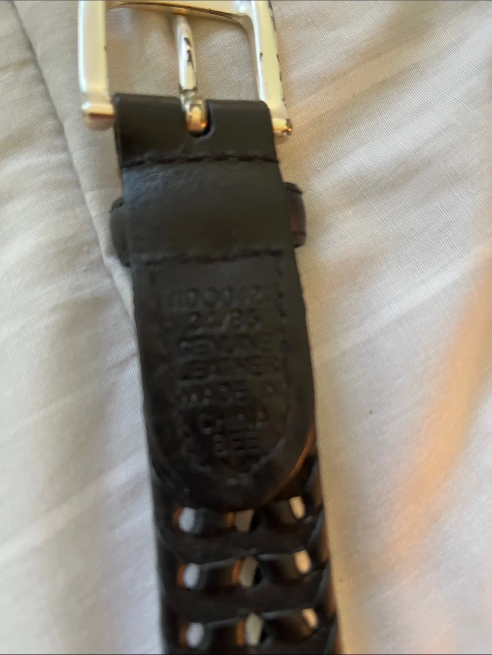 Classic Black Braided Leather Belt with Silver Buckle